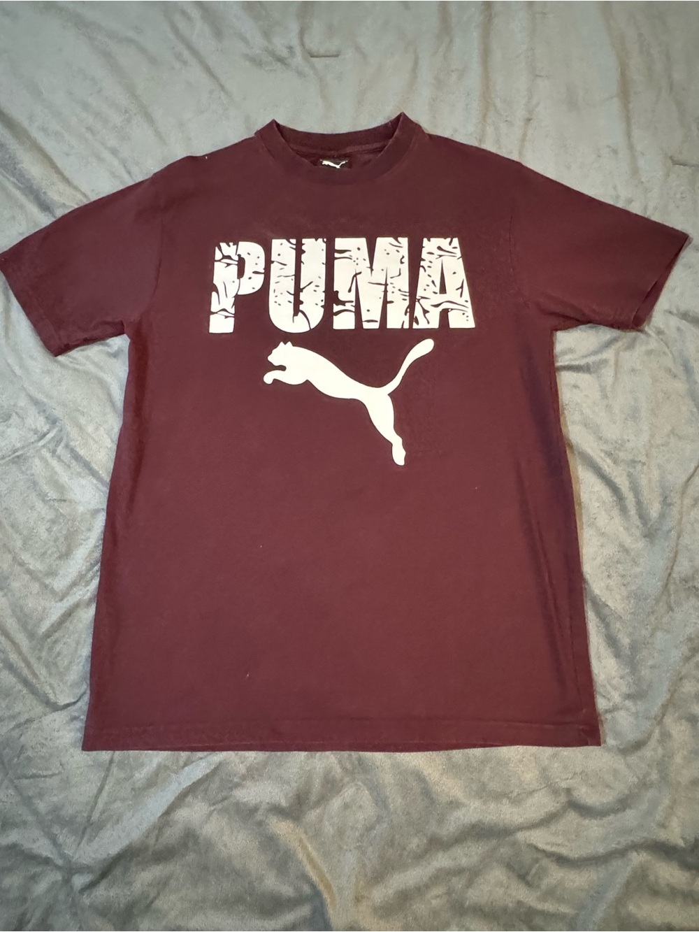 Puma Men's Maroon Tee with White Logo
#1424